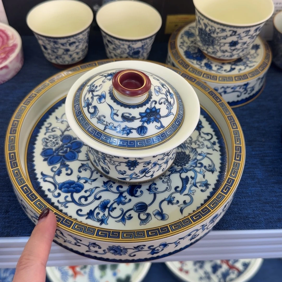 陶景德陶瓷盖碗茶具