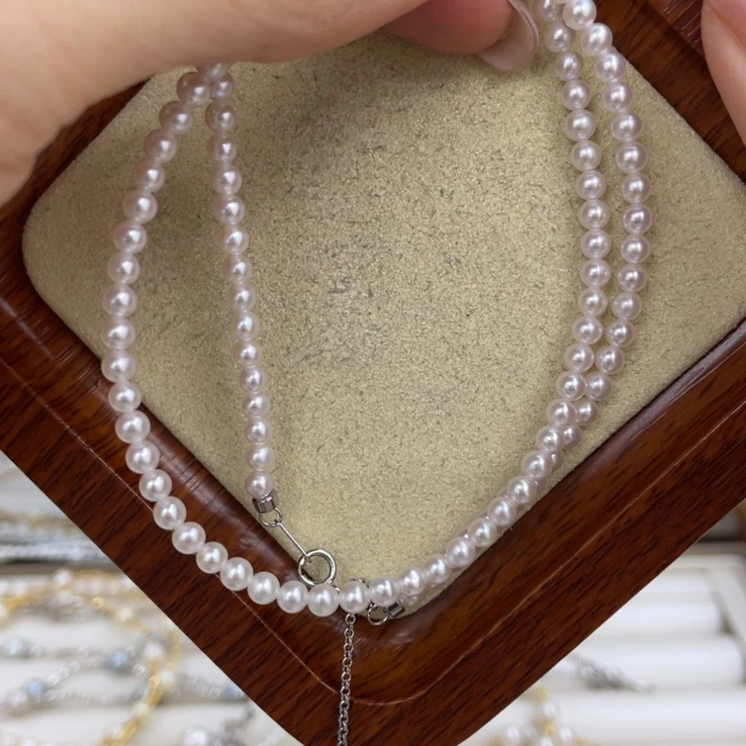 淡水珍珠银S925镶嵌颈饰