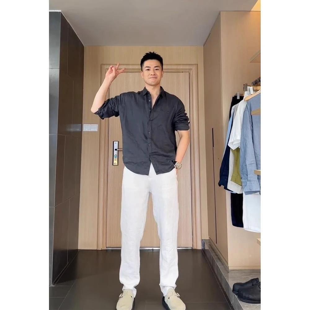 网红衬衫男士春秋季2025新款潮牌高级感复古痞帅宽松休闲长袖衬衣