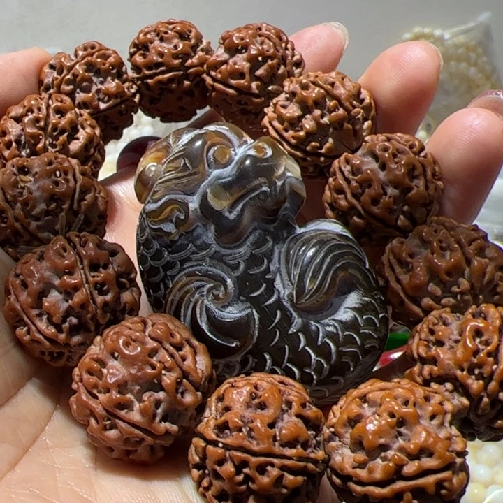 核桃手串/手链射白鱼化龙
