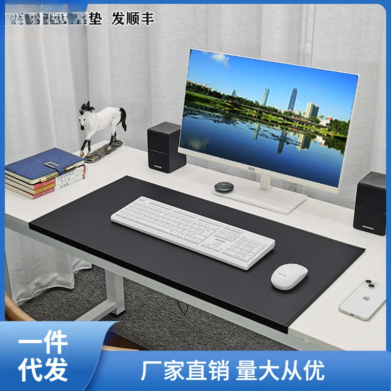 扣挂边电脑办公写字桌垫超大加硬加厚包边锁线皮革鼠标垫创姜烛优