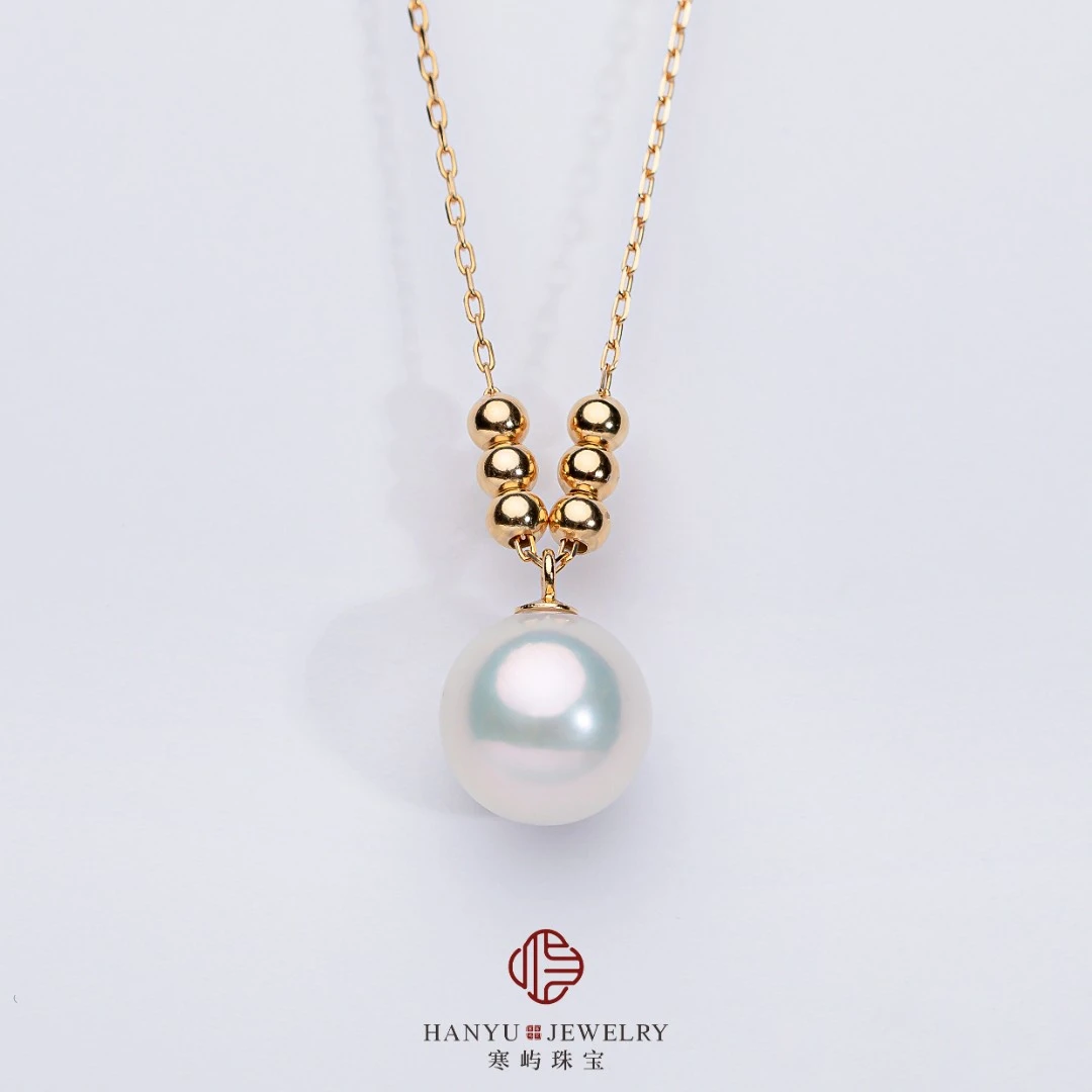 【告白气球】天然淡水珍珠吊坠10-11mm  正圆极光