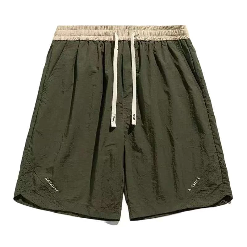 2327夏季潮牌美式复古设计感撞色休闲速干运动短裤
