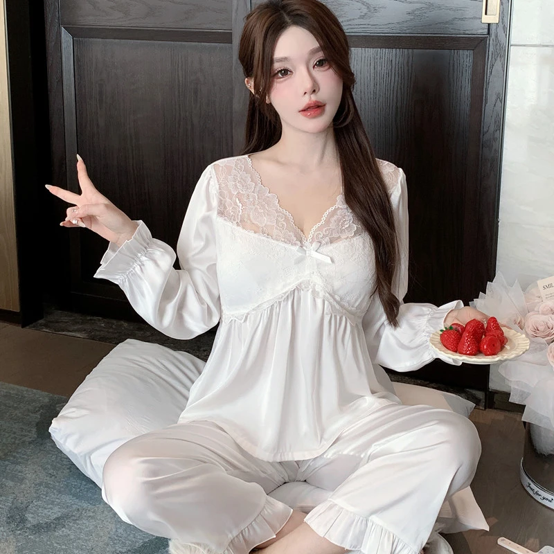 彭裳裳【奶油蔷薇】春夏潮流时尚女士家居服显瘦轻奢纯欲睡衣套装