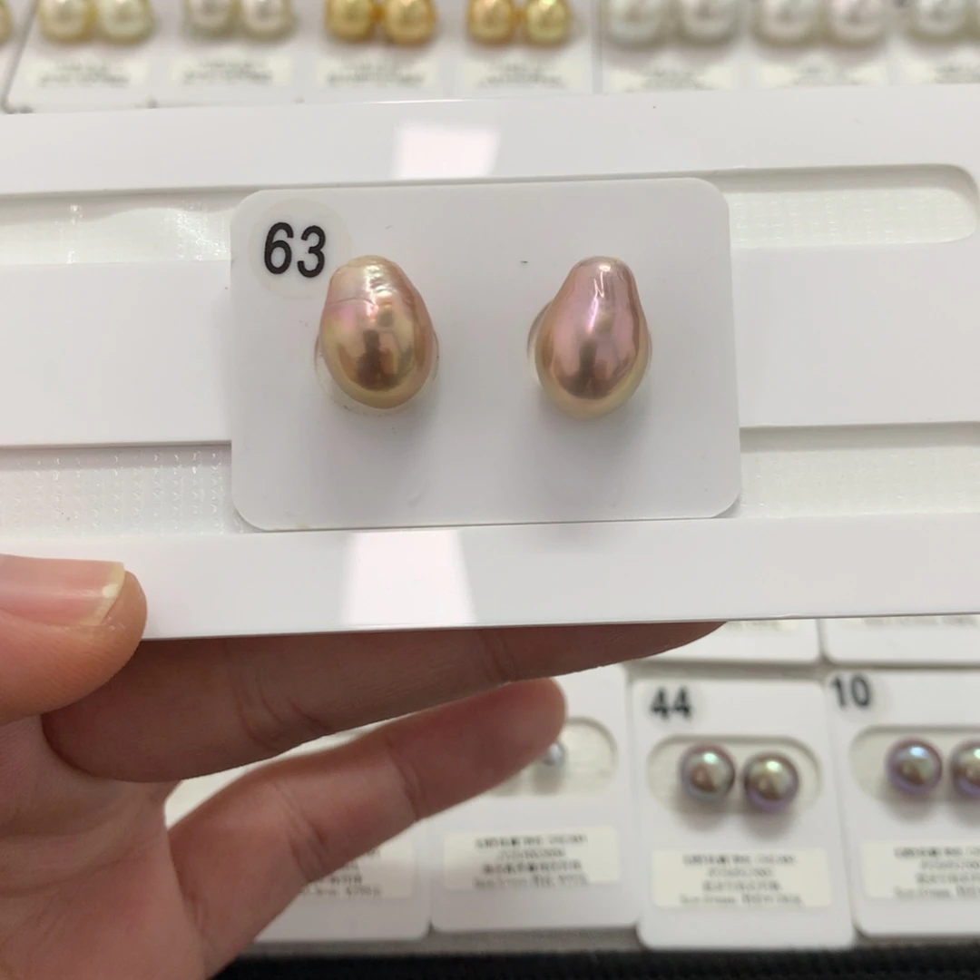 银S925镶嵌淡水珍珠耳饰