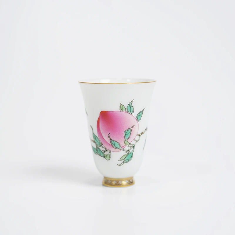 【央广非遗】徐窑一桃描金闻香杯（xuyao101）
