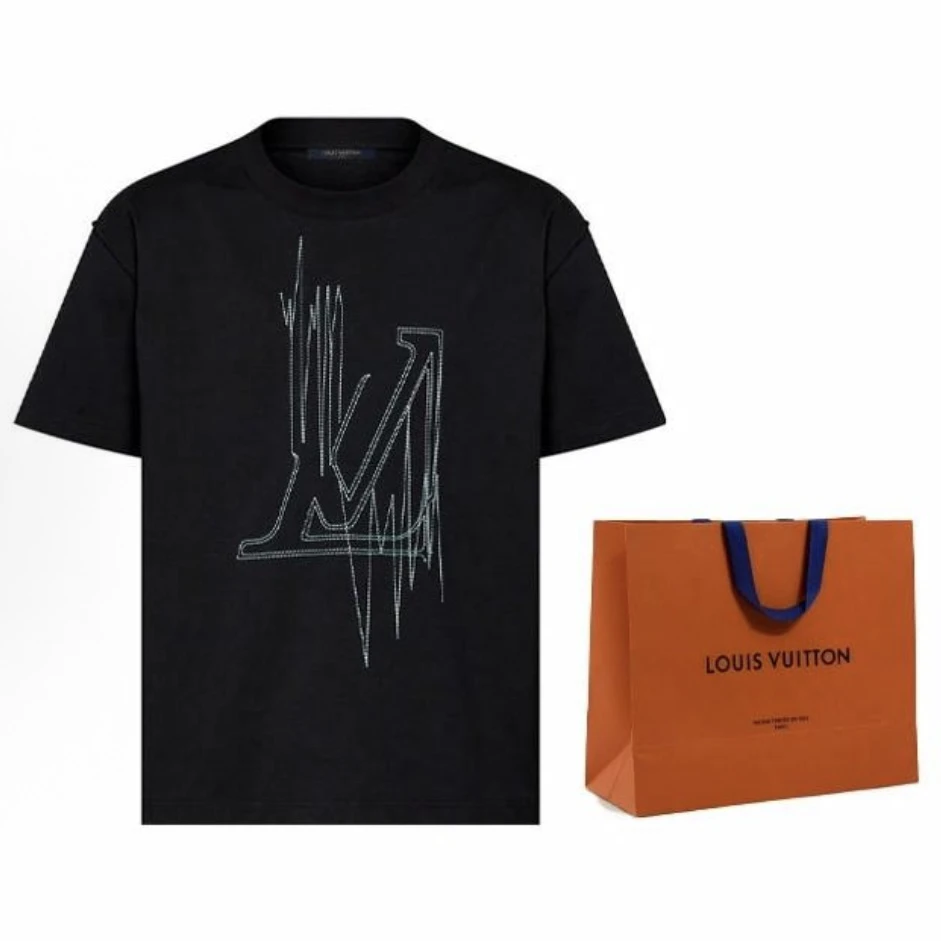 未使用 LouisVuitton/路易威登 /L码/图案印花圆领短袖T恤