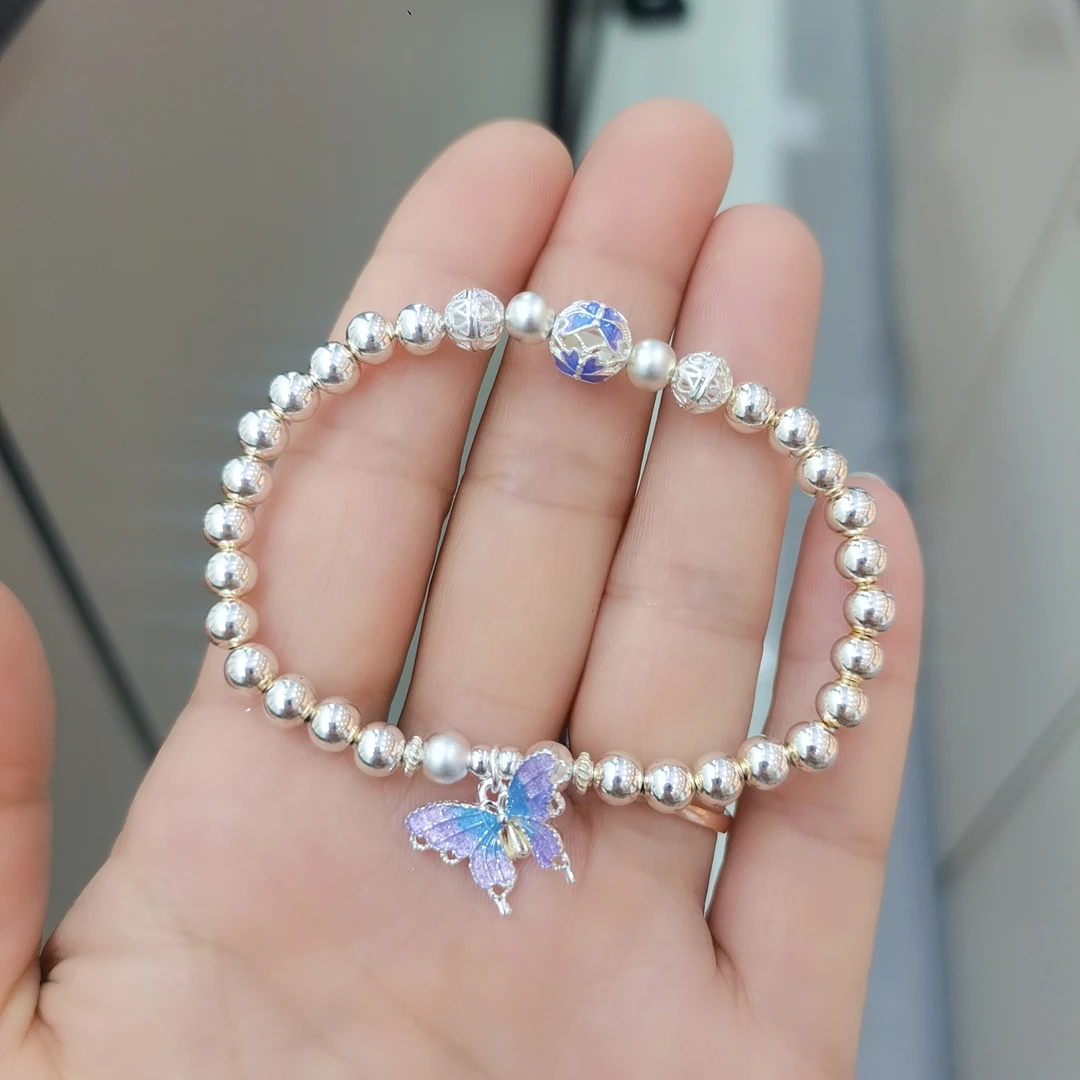 非金属珐琅手链 足银手链