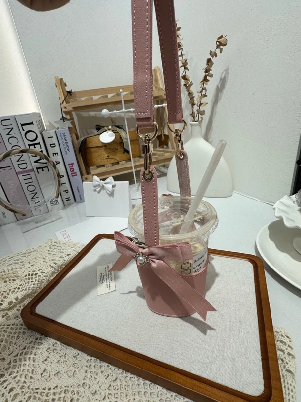 粉色蝴蝶结发夹杯套