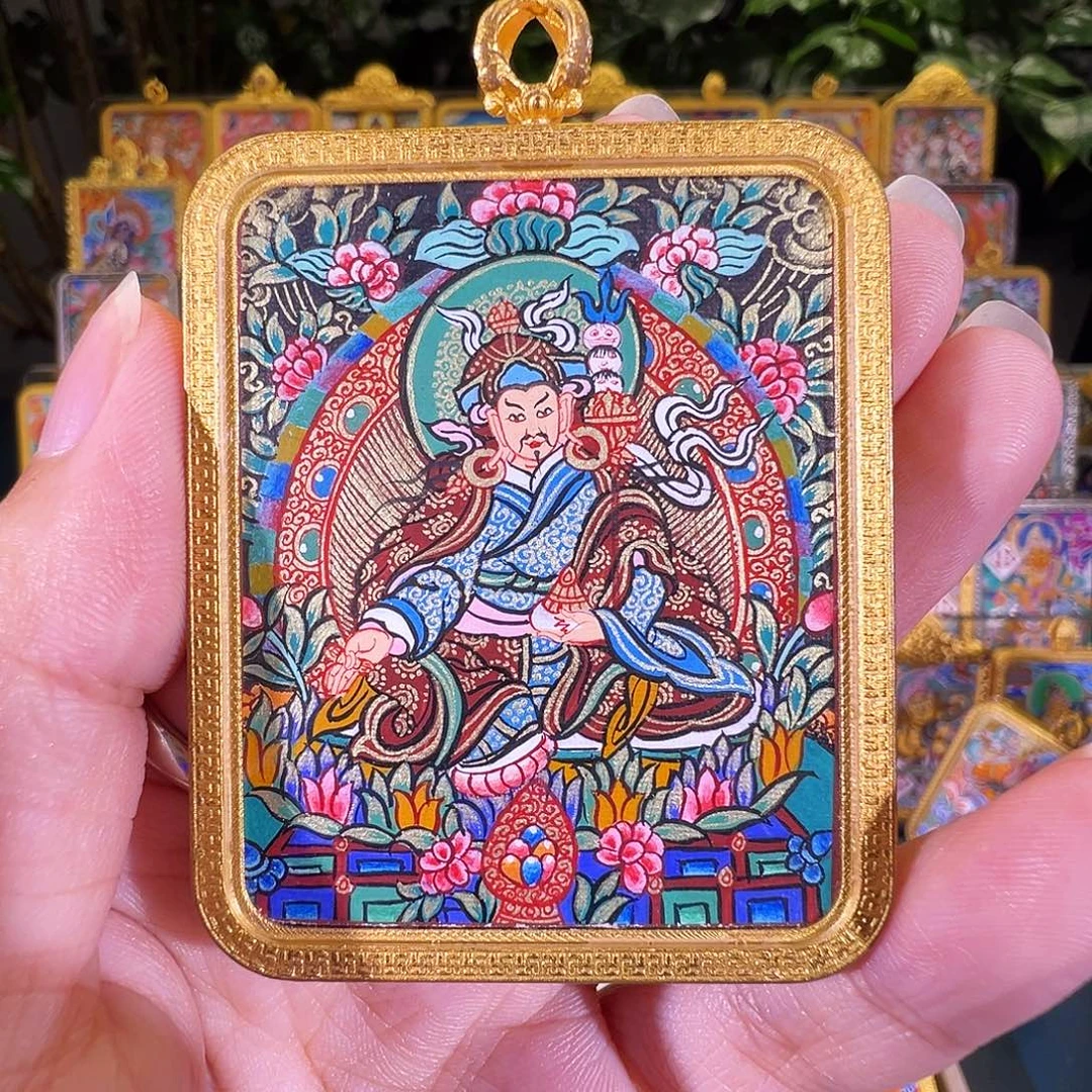 吊坠莲师热贡纯手绘唐卡