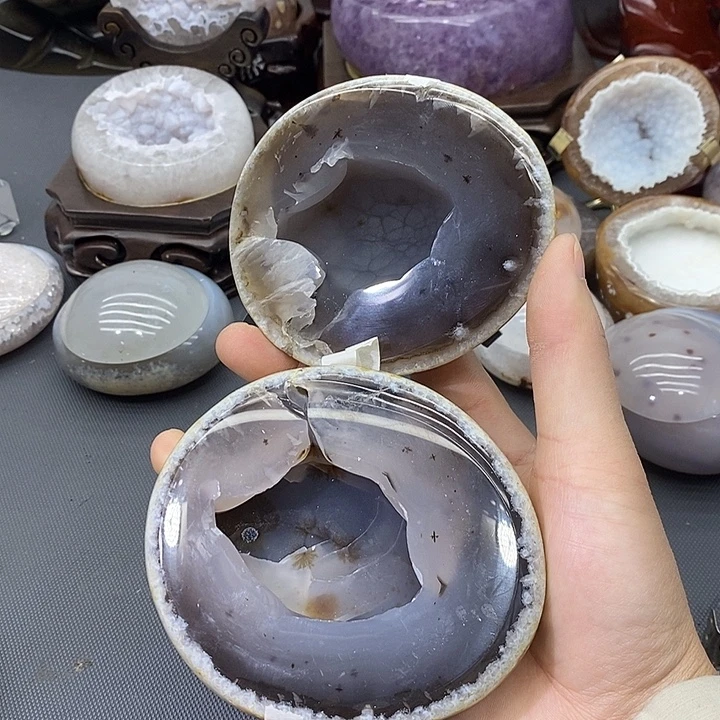 紫晶摆件未镶嵌聚宝盆