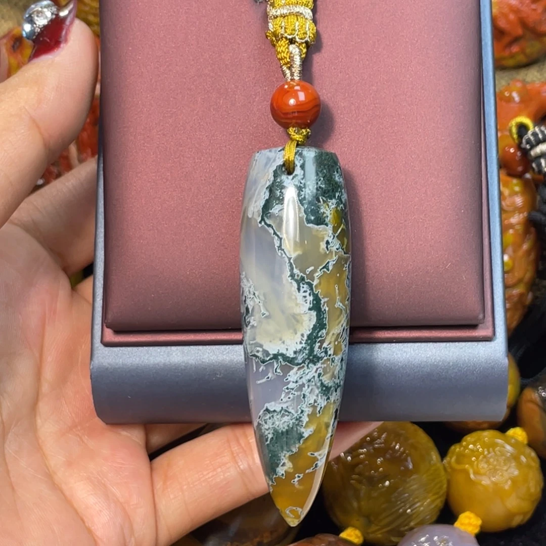 玛瑙/玉髓未镶嵌珠宝奇石品质天然水草，手工打磨，抛光