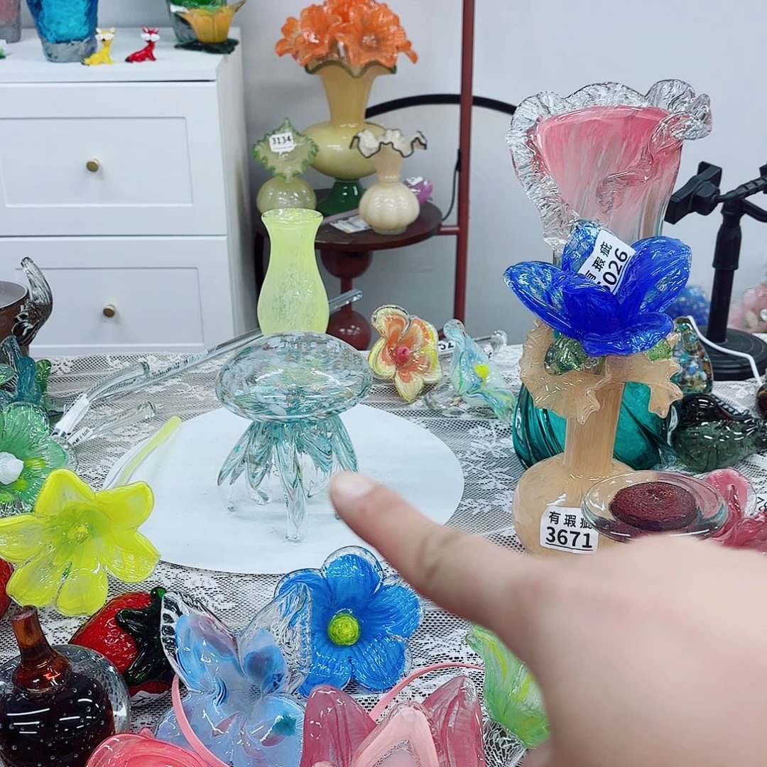 琉璃花瓶花艺术品