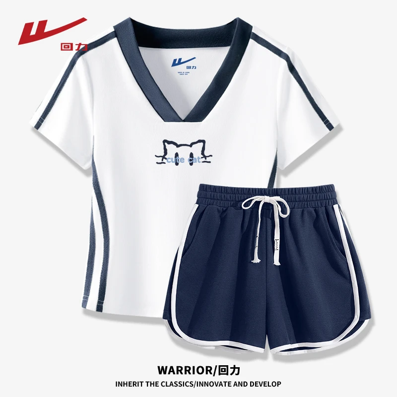 【回力】夏季显瘦女装套装2025新款设计感小众宽松休闲潮流百搭套装