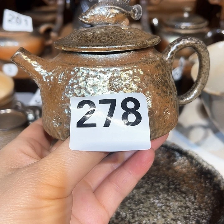 高温柴烧陶泥金壶