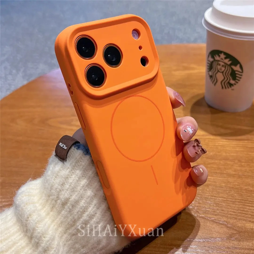 马卡龙肤感磁吸液态硅胶适用iPhone17Promax手机壳防摔16/Pro情侣