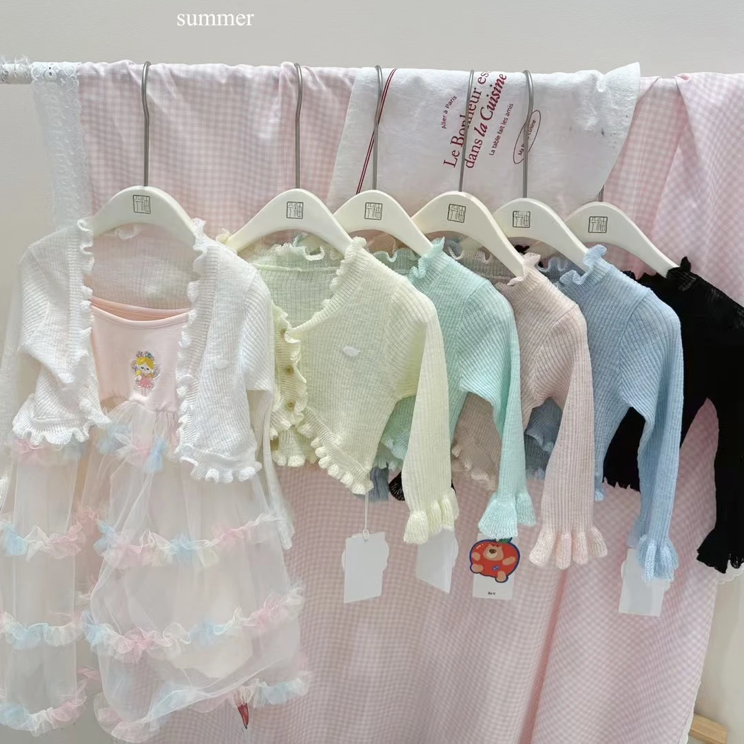 釉兮 8259 薄款纯色防晒衣圆领长袖公主风外套女士甜美透气镂空