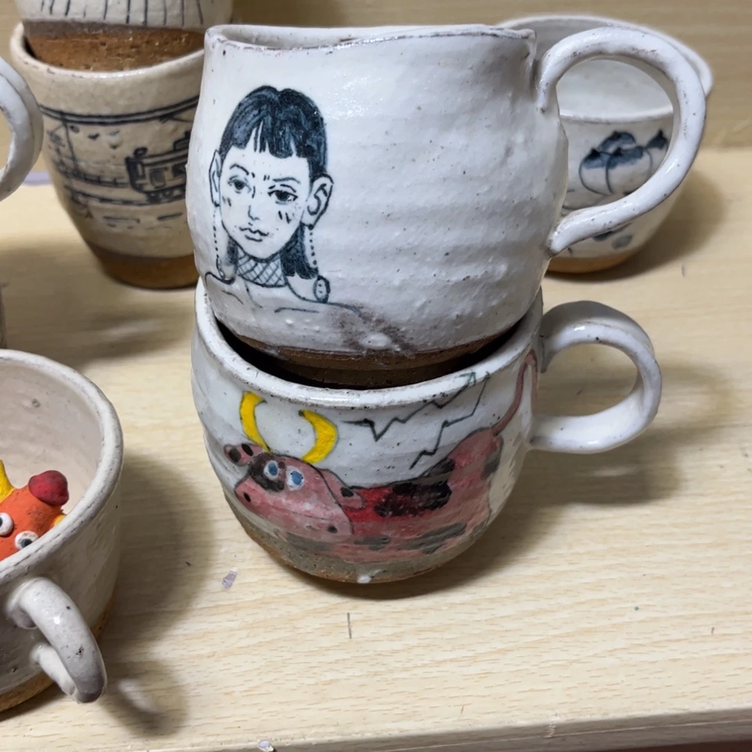 半***夏泥塑古镇炻陶花盆