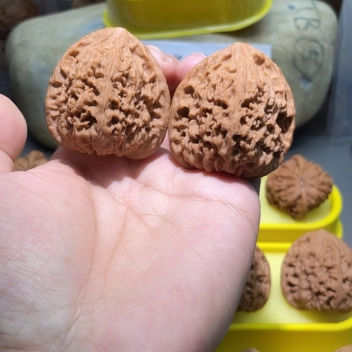 文玩核桃把件333号，43尺全品三角疆