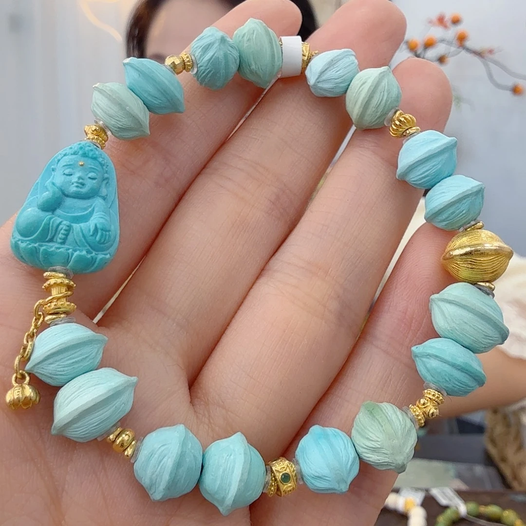 绿松石18K金镶嵌珠宝半成品