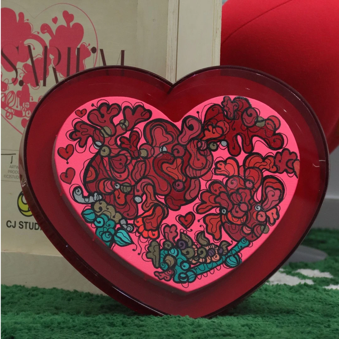 尚多米画廊-艺术家张长江-CJzhang玫瑰系列《爱心小原作》