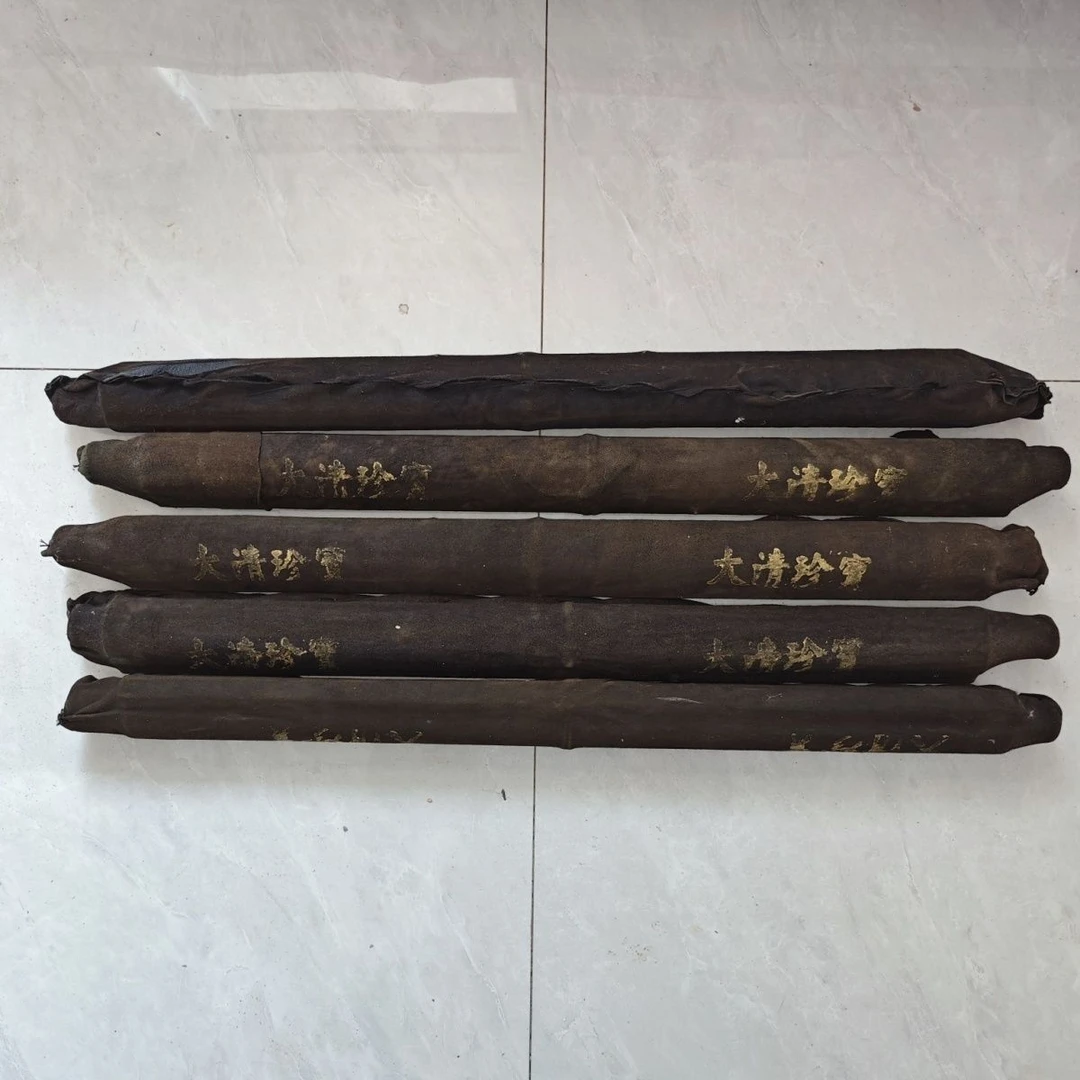 牛皮包裹仿古字画名人字画封藏复古字画(单副)