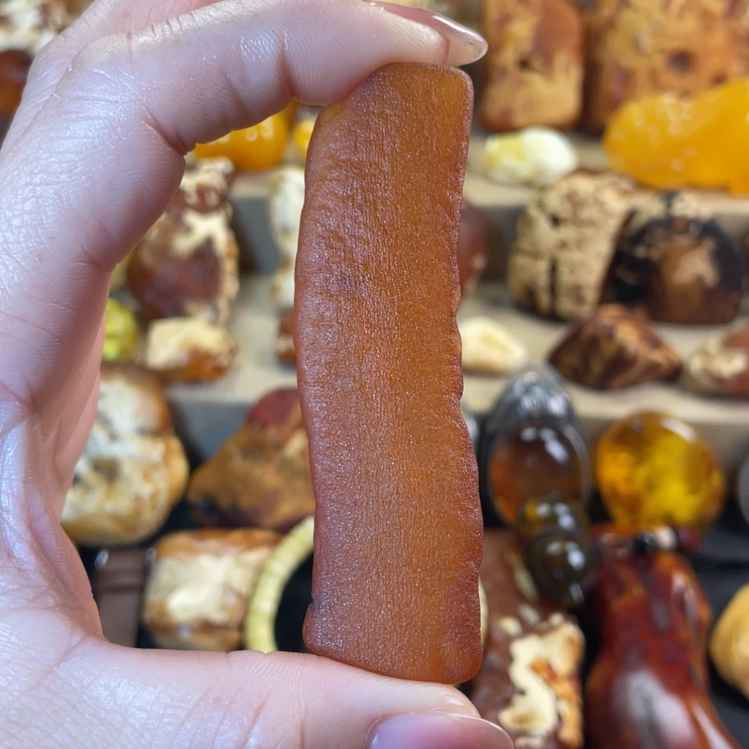 裸石琥珀未镶嵌天然蜜蜡全皮手把