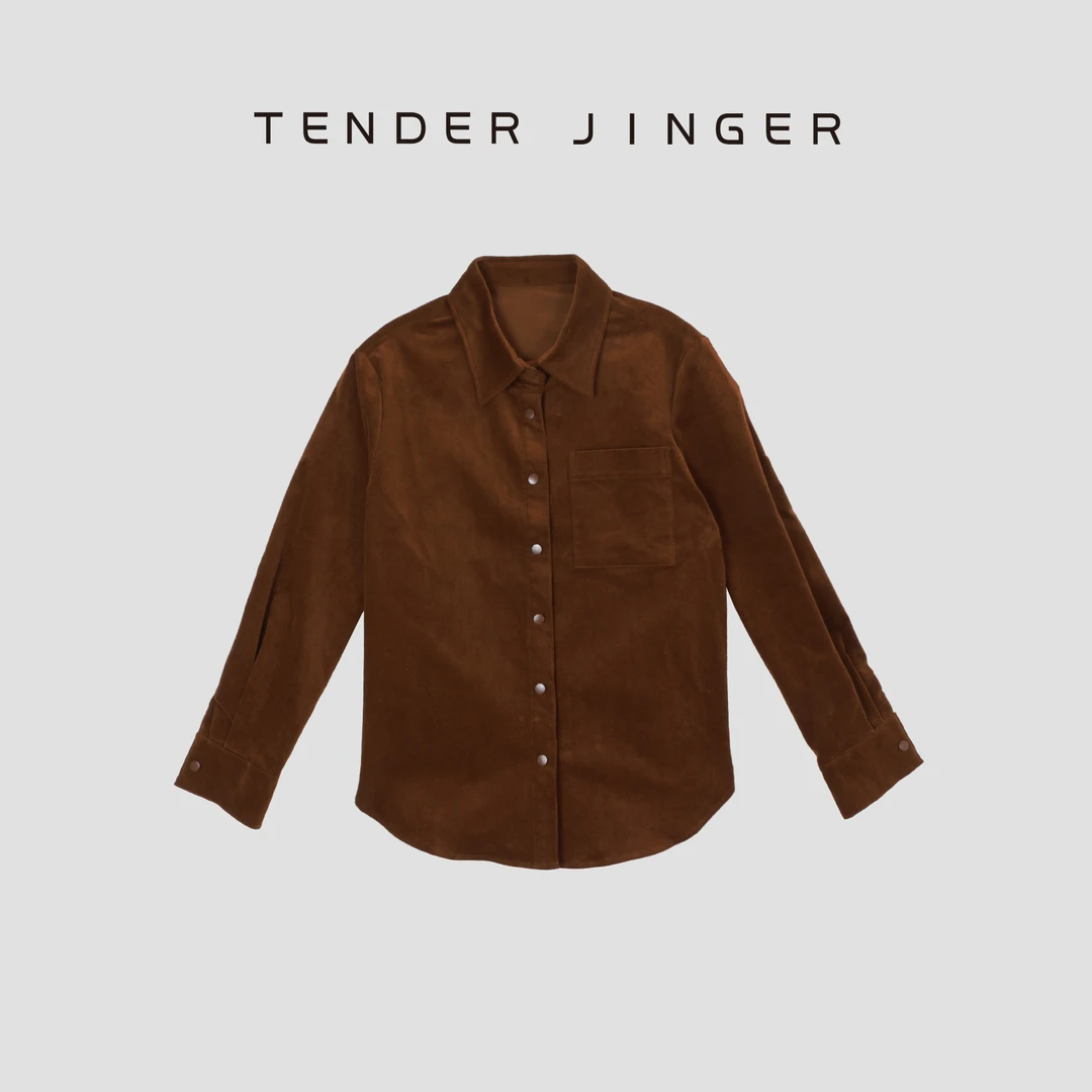 Tender Jinger修身翻领口袋弹力衬衫T54LLY41284