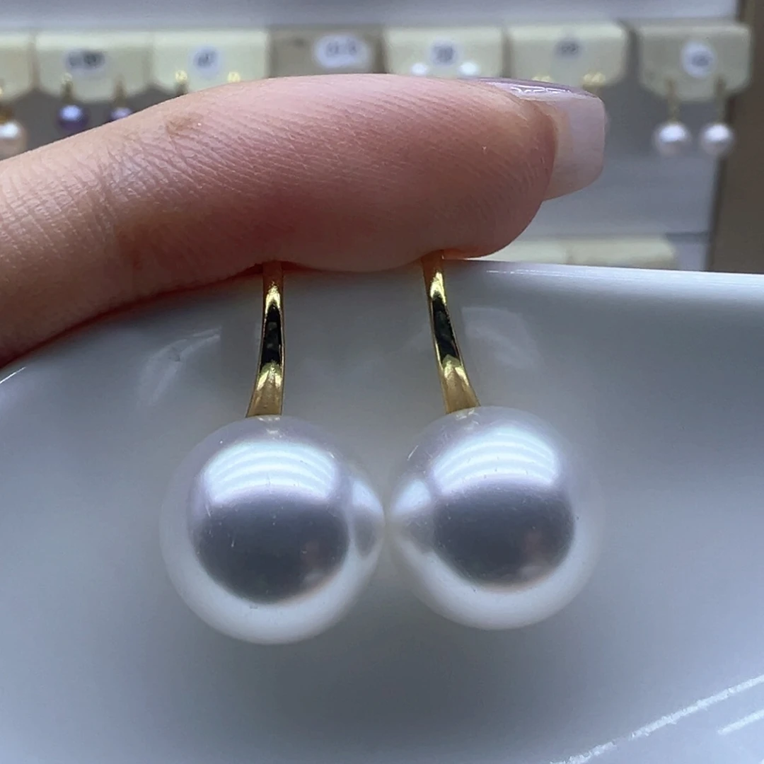 银S925镶嵌淡水珍珠耳饰