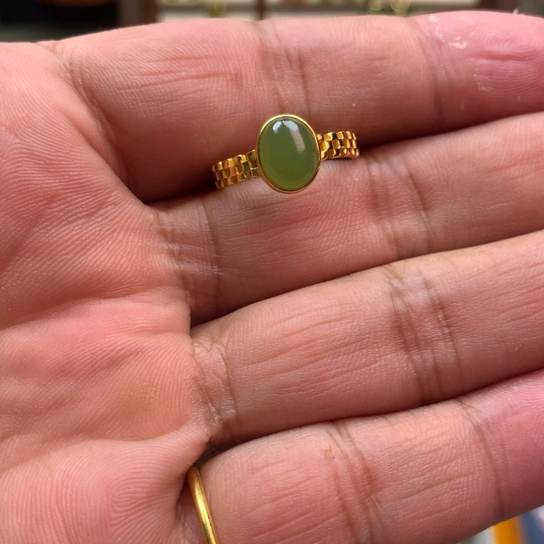 和田玉项圈银S925镶嵌宝****?碧玉戒指