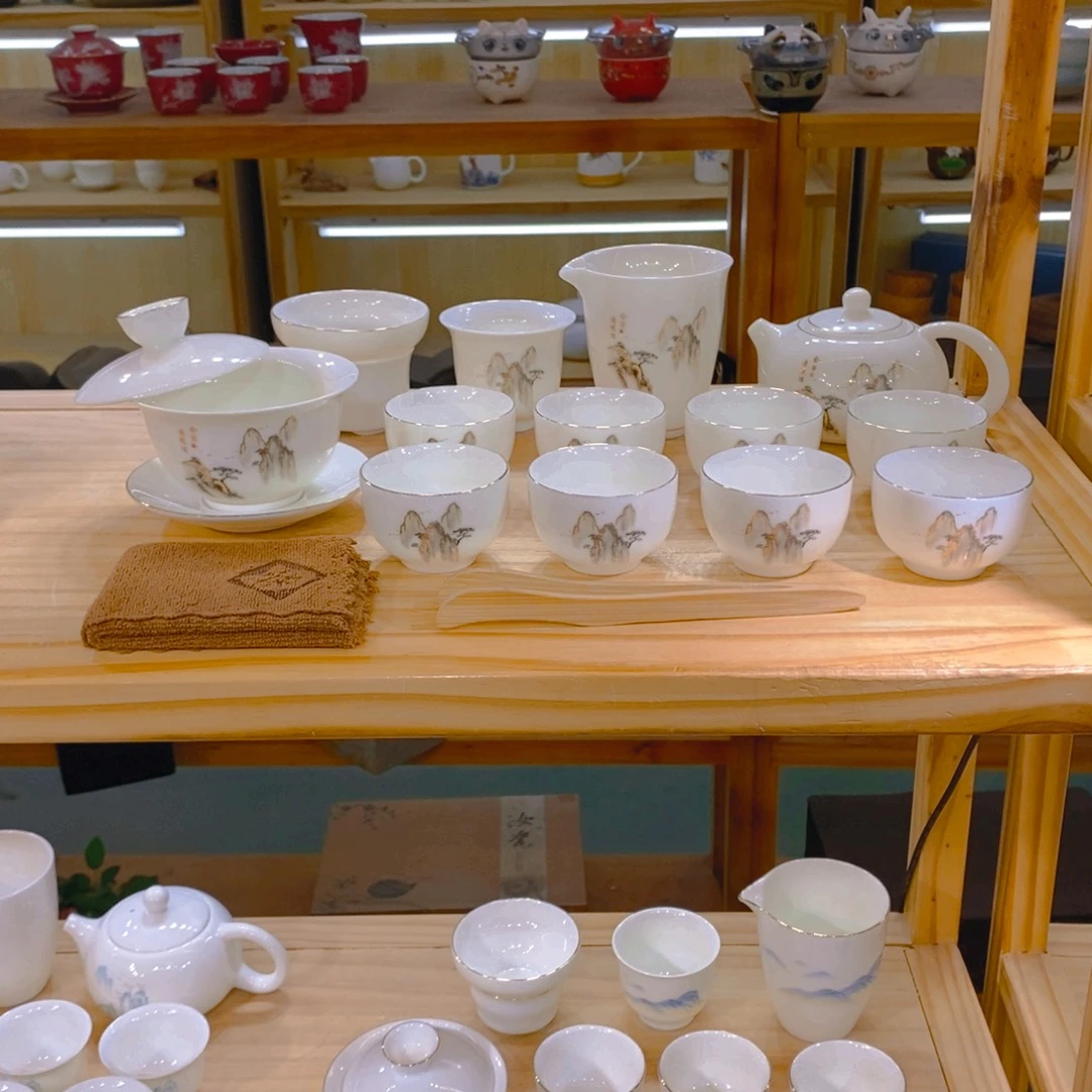 【不止】羊脂玉瓷茶具套装