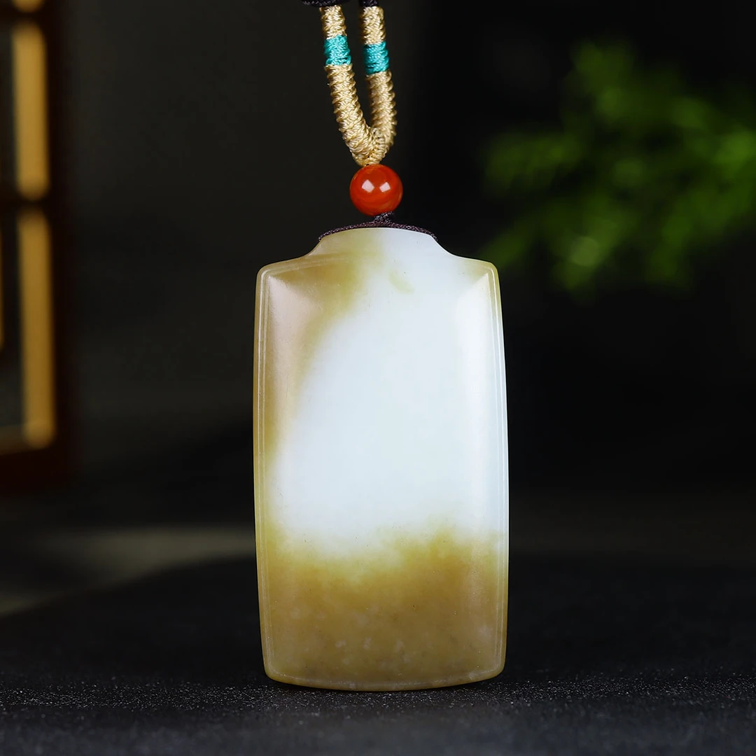 1217145和田玉糖玉无事牌挂件