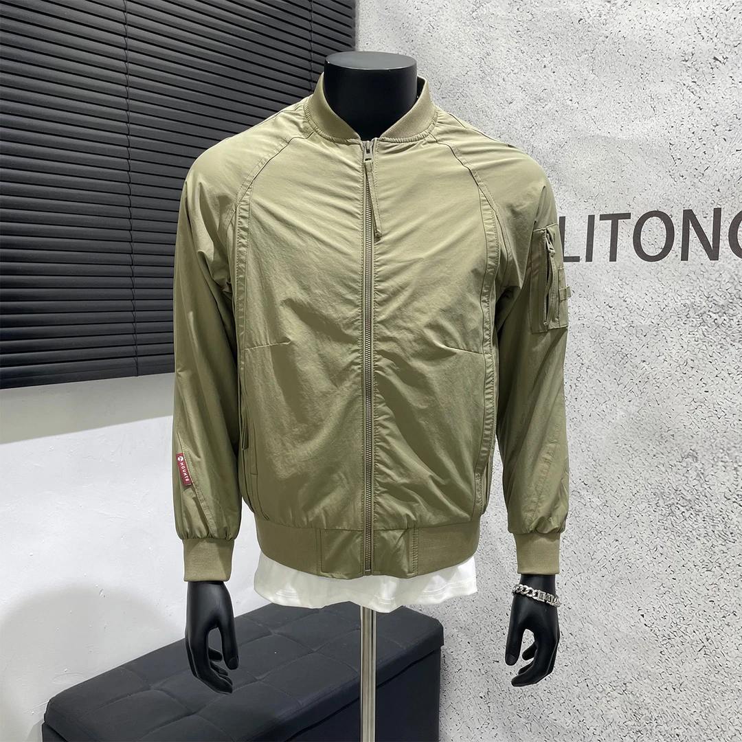 2025新款时尚棒球领夹克男装春秋季休闲潮流百搭简约高级感外套潮