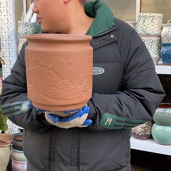 紫砂花盆口20高20瑕疵