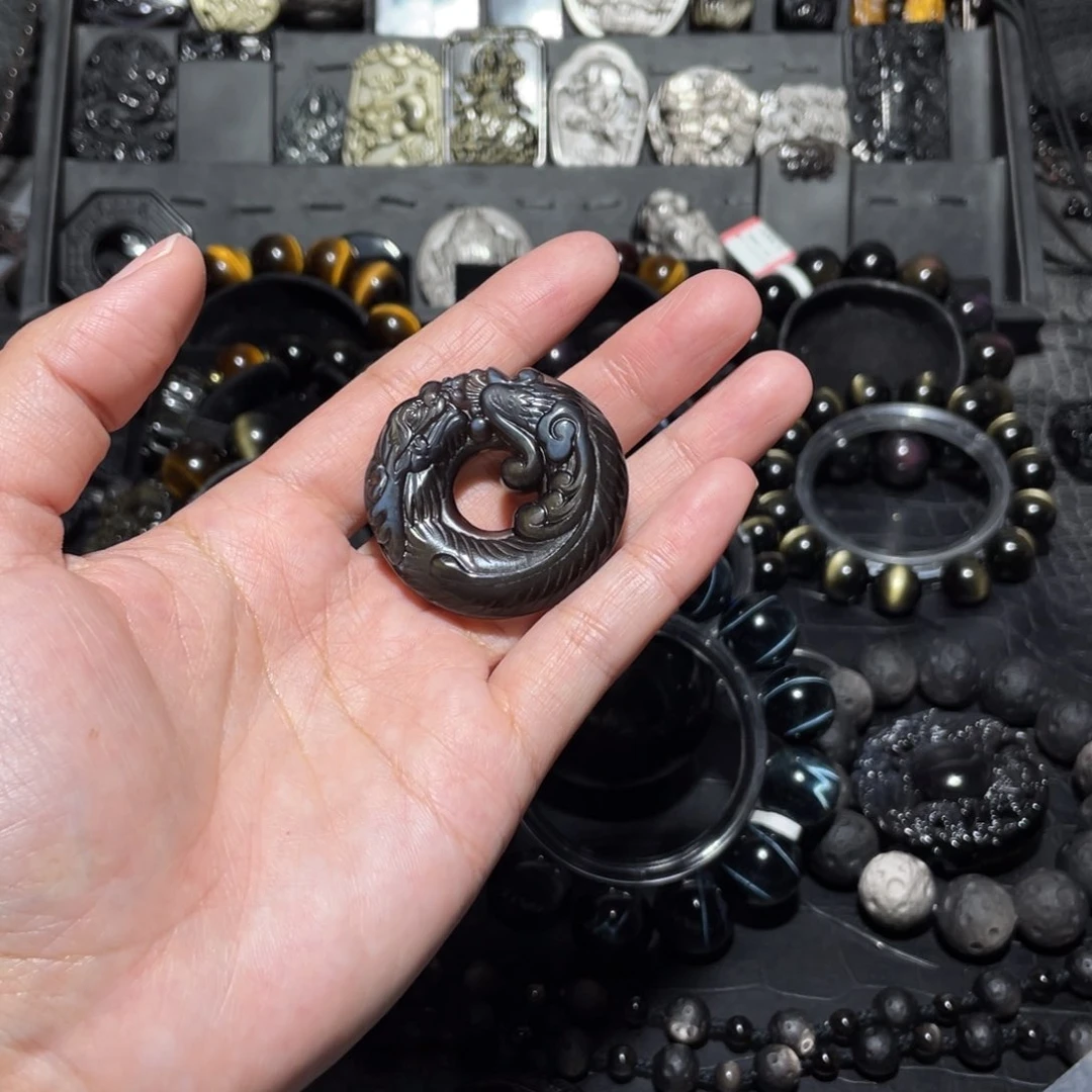 黑曜岩颈饰未镶嵌养****C