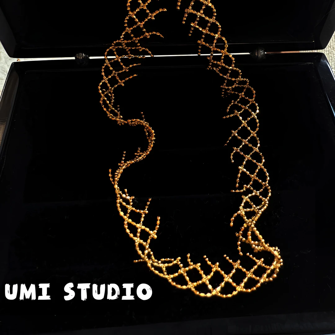 链子925银 UMI家S925银镀k金·蕾丝睫毛项链轻奢choker高级感轻奢