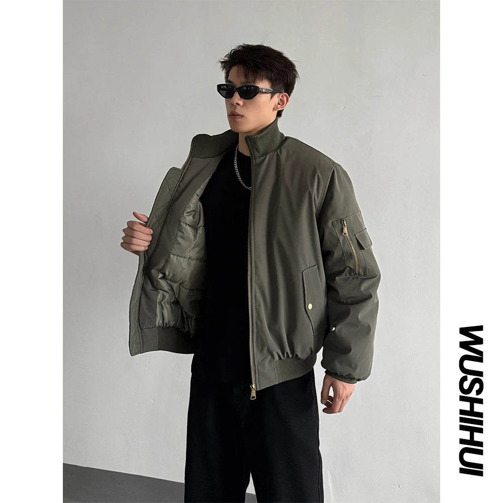 冬季潮流三防棉服男高领飞行服棉衣加厚美式复古休闲棒球服外套