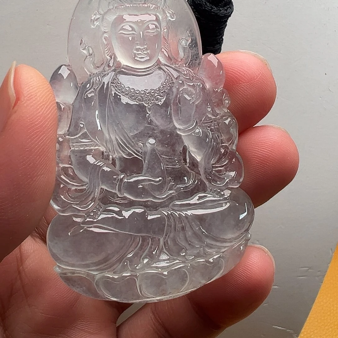 林***军翡翠未镶嵌颈饰高冰莫西沙度母