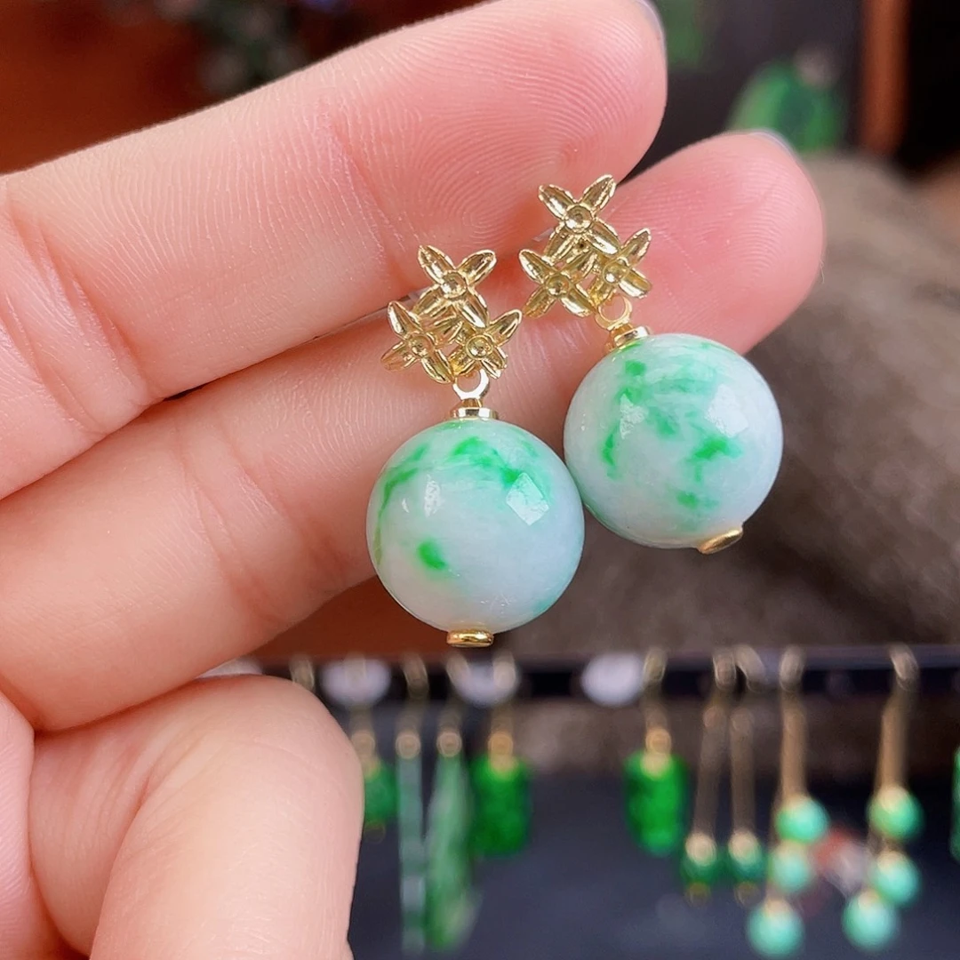 翡翠未镶嵌耳饰饰品