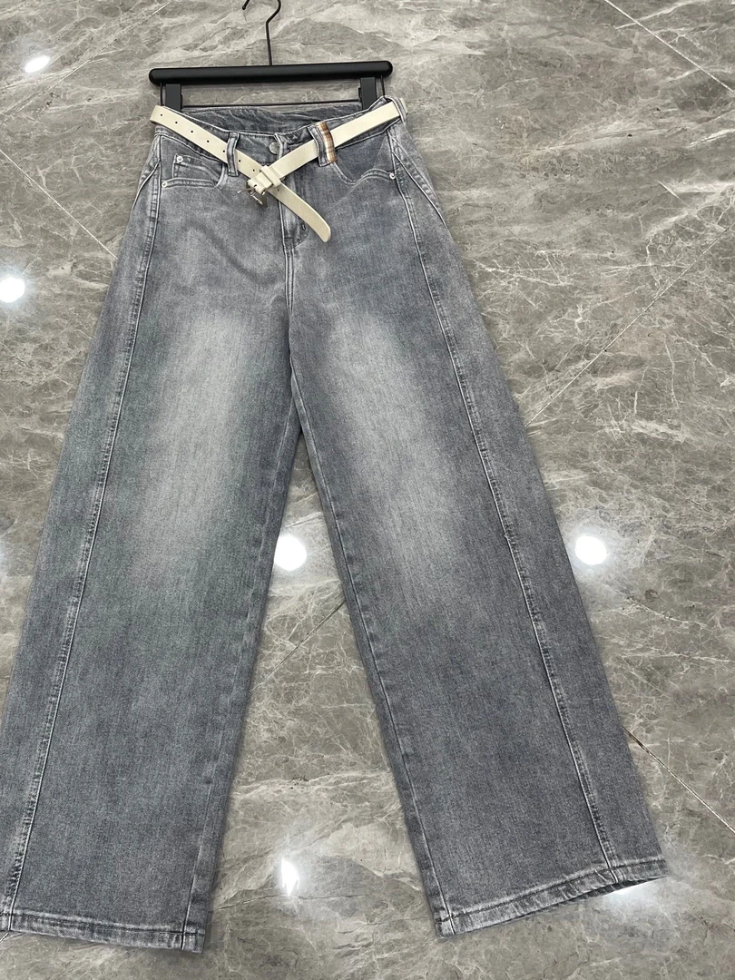 004早秋欧货显瘦牛仔阔腿裤