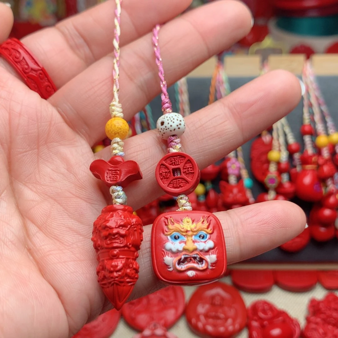 天然辰砂工艺品朱砂手机坠