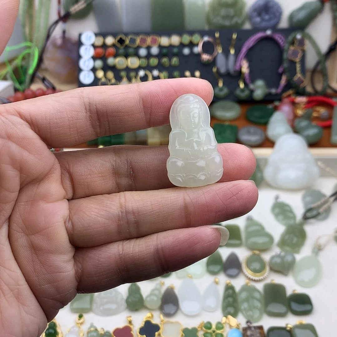 和田玉未镶嵌吊坠(不含链)