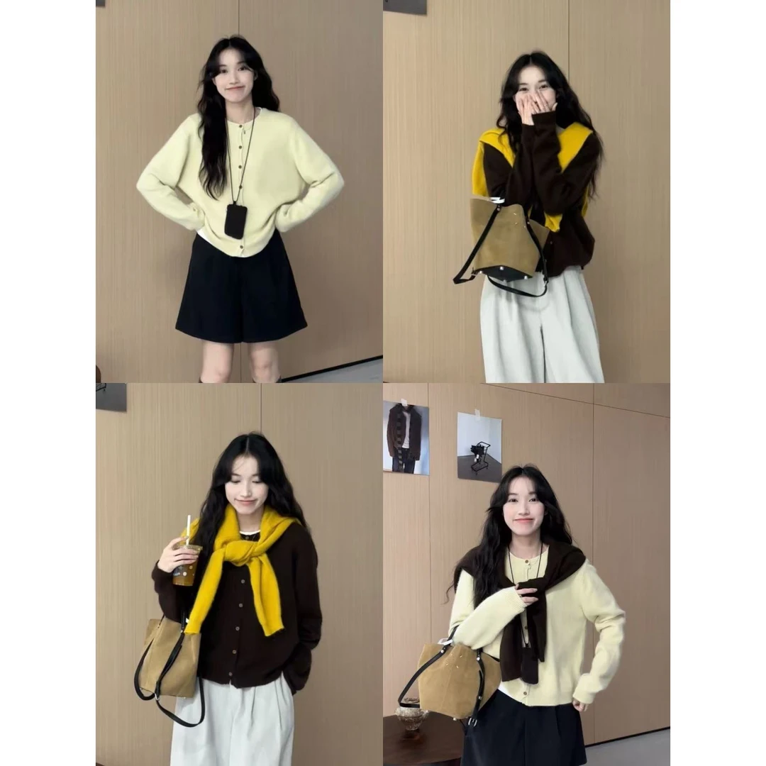 【NO退NO换】J-350907#『35%浣熊毛+10%羊毛』温柔软糯质感Miu系毛衣