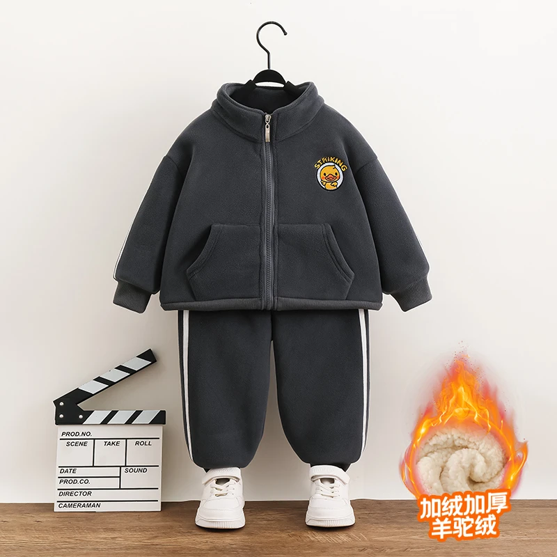 WALNUTDUCK2024秋冬新款小黄鸭澳粒绒休闲套装4Z138