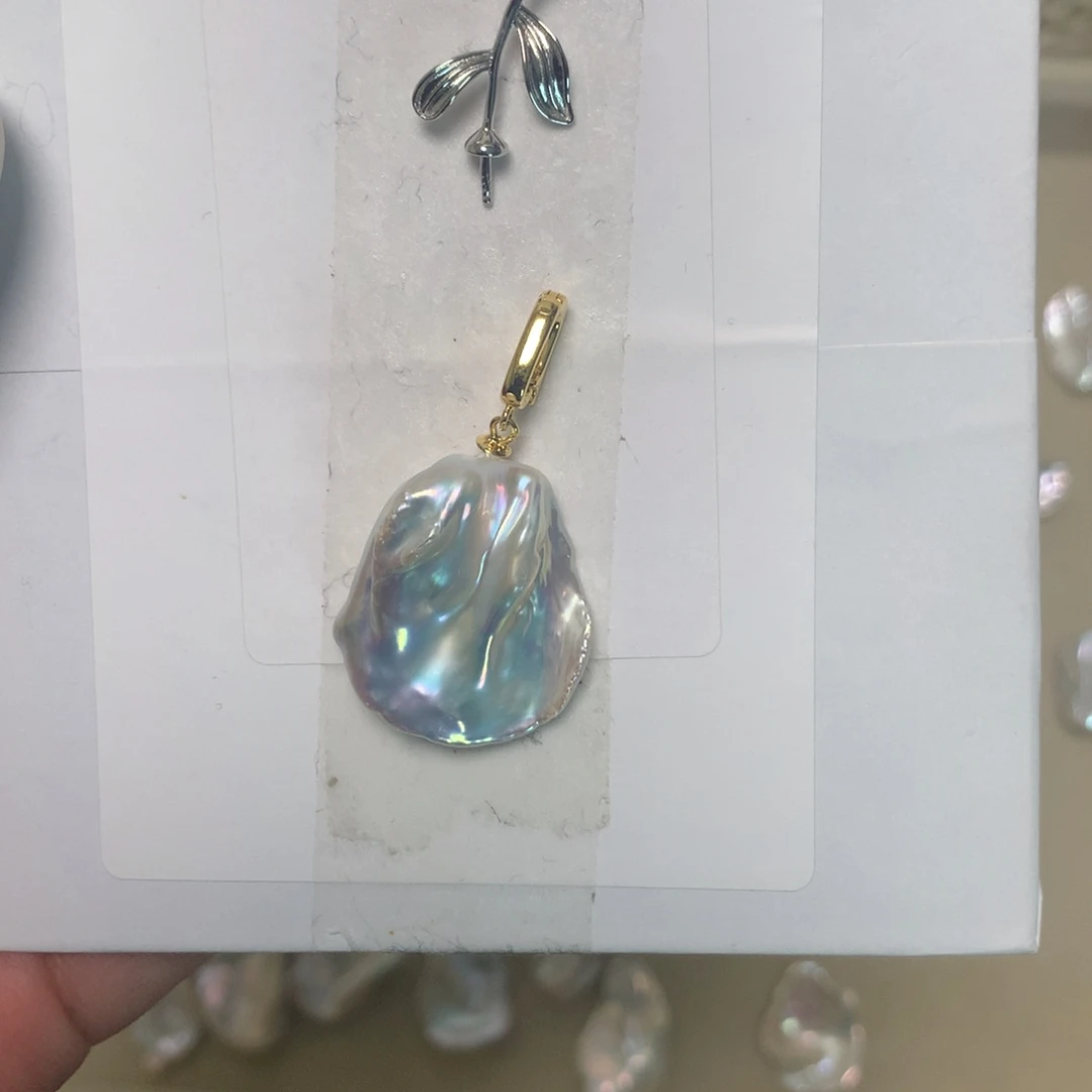 木***贝巴洛克花瓣吊坠➕S925银镶