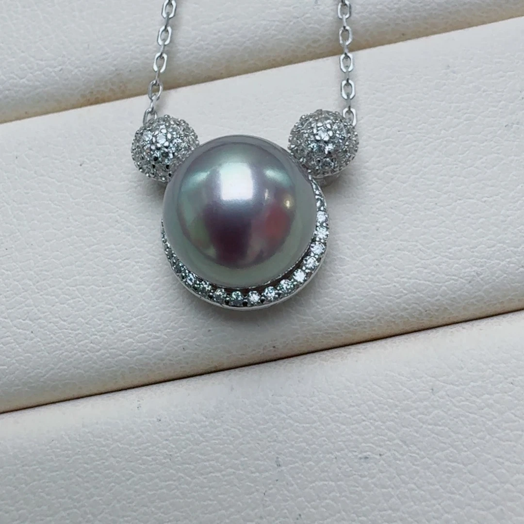 银S925镶嵌淡水珍珠颈饰@@bx119