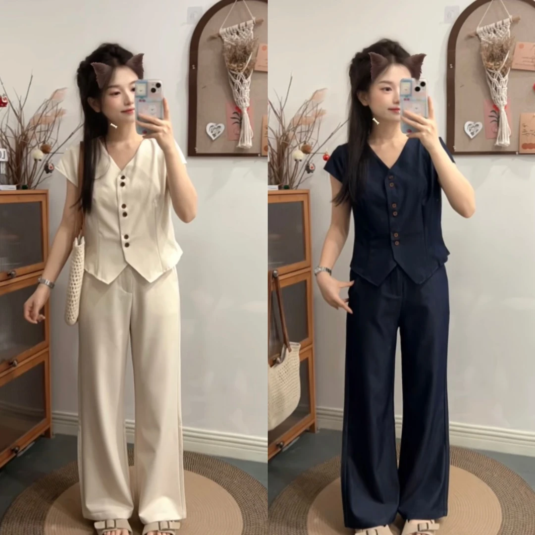 145小个子夏季气质显瘦通勤裤子套装306