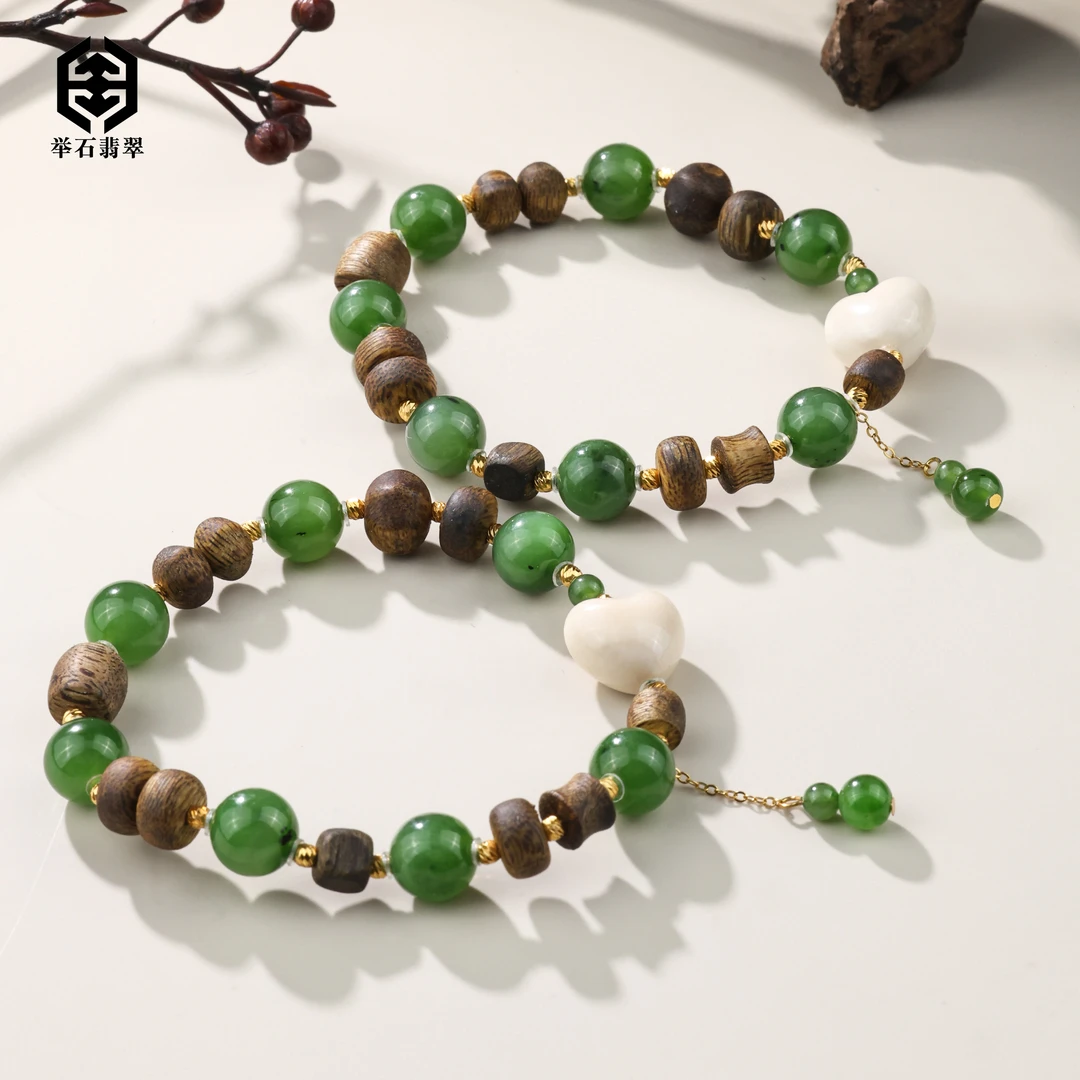 【举石珠宝】T0623-1000-981和田玉手串（一件/多样性发/约8.5mm+）Z