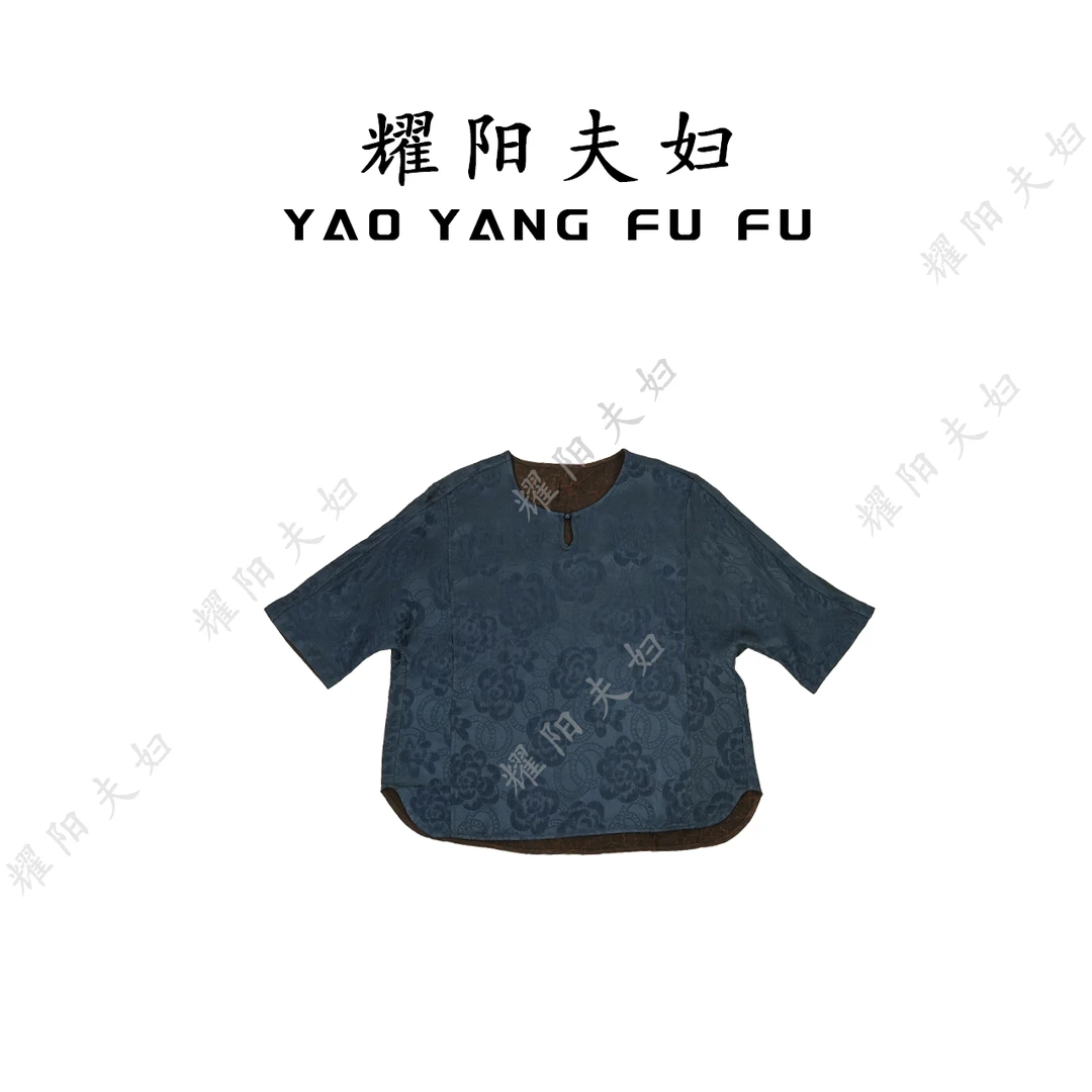 耀阳夫妇【蓝荆花】QBN001新中式复古时尚上衣