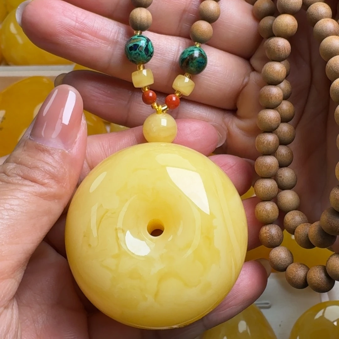 蜜蜡未镶嵌毛衣链无优化无烤色无补胶无覆膜无辐照无煮蜜